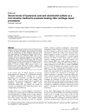 Báo cáo y học: " Serum levels of hyaluronic acid and chondroitin sulfate as a non-invasive method to evaluate healing after cartilage repair procedures"