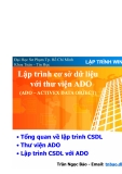 Bài giảng Lập trình cơ sở dữ liệu với thư viện ADO (ActiveX Data Object) chi tiết