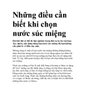 Những điều cần biết khi chọn nước súc miệng