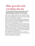 Hiệu quả khi nuôi con bằng sữa mẹ 