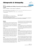 Báo cáo y học: "On the reliability and validity of manual muscle testing: a literature review"