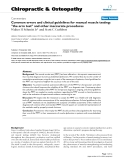 Báo cáo y học: "Common errors and clinical guidelines for manual muscle testing: "the arm test" and other inaccurate procedures"
