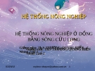 HỆ THỐNG NÔNG NGHIỆP Ở ĐỒNG BẰNG SÔNG CỬU LONG