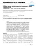 Báo cáo sinh học: "Genomic breeding value estimation using nonparametric additive regression models"