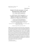 Báo cáo khoa hoc:" Genetic diversity measures of local European beef cattle breeds for conservation purposes"