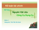 Kế toán nguyên vật liệu, công cụ dụng cụ: Kế toán tài chính