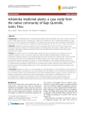 Báo cáo y học: "Asháninka medicinal plants: a case study from the native community of Bajo Quimiriki, Junín, Peru."