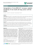 báo cáo khoa học: " Upregulation of microRNA-451 increases cisplatin sensitivity of non-small cell lung cancer cell line (A549)"