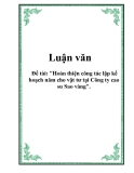 Đề tài: "Hoàn thiện công tác lập kế hoạch năm cho vật tư tại Công ty cao su Sao vàng".