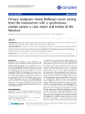 báo cáo khoa học: "Primary malignant mixed Müllerian tumor arising from the mesorectum with a synchronous ovarian cancer: a case report and review of the literature"