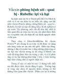 Vắcxin phòng bệnh sởi - quai bị - Rubella: lợi và hại