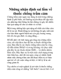 Những nhận định sai lầm về thuốc chống trầm cảm