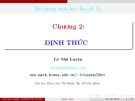 Định thức: Bài giảng môn Đại số A1 Chương 2
