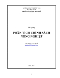 Bài Giảng Phân tích chính sách Nông nghiệp