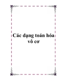 Các dạng toán hóa vô cơ: Tổng hợp đầy đủ và chi tiết
