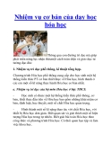 Nhiệm vụ cơ bản của dạy học hóa học