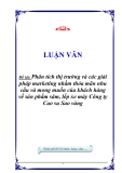 Phân tích thị trường và các giải pháp marketing nhằm thỏa mãn nhu cầu và mong muốn của khách hàng về sản phẩm săm, lốp xe máy Công ty Cao su Sao vàng