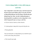 Cách sử dụng thuốc và hóa chất trong ao nuôi tôm