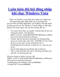 Luôn luôn đòi hỏi đăng nhập khi chạy Windows Vista
