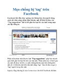 mẹo chống bị 'tag' trên fac