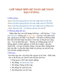LỚP NHẬP MÔN KẾ TOÁN (KẾ TOÁN ĐẠI CƯƠNG)