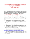 Các loại hình bài tập kiểm tra đánh giá kết quả học tập học sinh THCS Môn Tiếng Anh