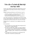 Yêu cầu về trình độ lĩnh hội của học sinh