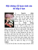 Hội chứng rối lọan sinh sản hô hấp ở lợn