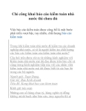 Chỉ công khai báo cáo kiểm toán nhà nước thì chưa đủ
