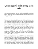 Quan ngại về chất lượng kiểm toán
