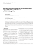 Báo cáo hóa học: "  A Genetic Programming Method for the Identiﬁcation of Signal Peptides and Prediction of Their Cleavage Sites David Lennartsson"