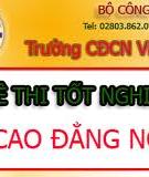Đề Thi Tốt Nghiệp Cao Đẳng Nghề: Khoá 2 (2008-2011) Mới Nhất