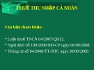 Kiến thức về Thuế Thu Nhập Cá Nhân