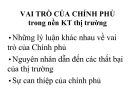 Vai Trò Chính Phủ Trong Nền Kinh Tế Thị Trường