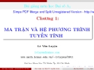 Bài giảng Đại số A1 Lê Văn Luyện: Tổng hợp đầy đủ nhất