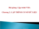 Lập trình VBA cơ sở dữ liệu: Hướng dẫn lập trình từ cơ bản đến nâng cao