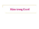 Hàm trong Excel: Bài giảng chi tiết