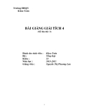 Bài giảng Giải tích 4: Chi tiết số tín chỉ (3)