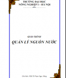Giáo trình quản lý nguồn nước [chuẩn nhất]