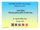Phương pháp phần tử hữu hạn: Giới thiệu từ TS Nguyễn Hồng Nam