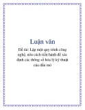 Đề tài: Lập một quy trình công nghệ, nêu cách tiến hành để xác định các thông số hóa lý kỹ thuật của dầu mỏ