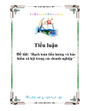 Tiểu luận: Hạch toán tiền lương và bảo hiểm xã hội trong các doanh nghiệp
