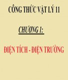 Công thức vật lý 11 chương 1: Điện tích - điện trường (đầy đủ nhất)