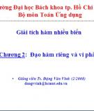 Bài giảng đạo hàm vi phân phần 1: Tổng hợp kiến thức và bài tập