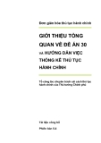 GIỚI THIỆU TỔNG QUAN VỀ ĐỀ ÁN 30 VÀ HƯỚNG DẪN VIỆC THỐNG KÊ THỦ TỤC HÀNH CHÍNH
