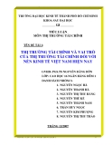 THỊ TRƯỜNG TÀI CHÍNH VÀ VAI TRÒ CỦA THỊ TRƯỜNG TÀI CHÍNH ĐỐI VỚI NÊN KINH TẾ VIỆT NAM