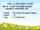 Thuế thu nhập doanh nghiệp & thuế môn bài: Đề tài [Năm] (cập nhật mới nhất)