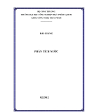 Bài giảng phân tích nước chuẩn nhất