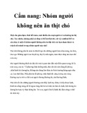 Cẩm nang: Nhóm người không nên ăn thịt chó
