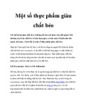 Một số thực phẩm giàu chất béo